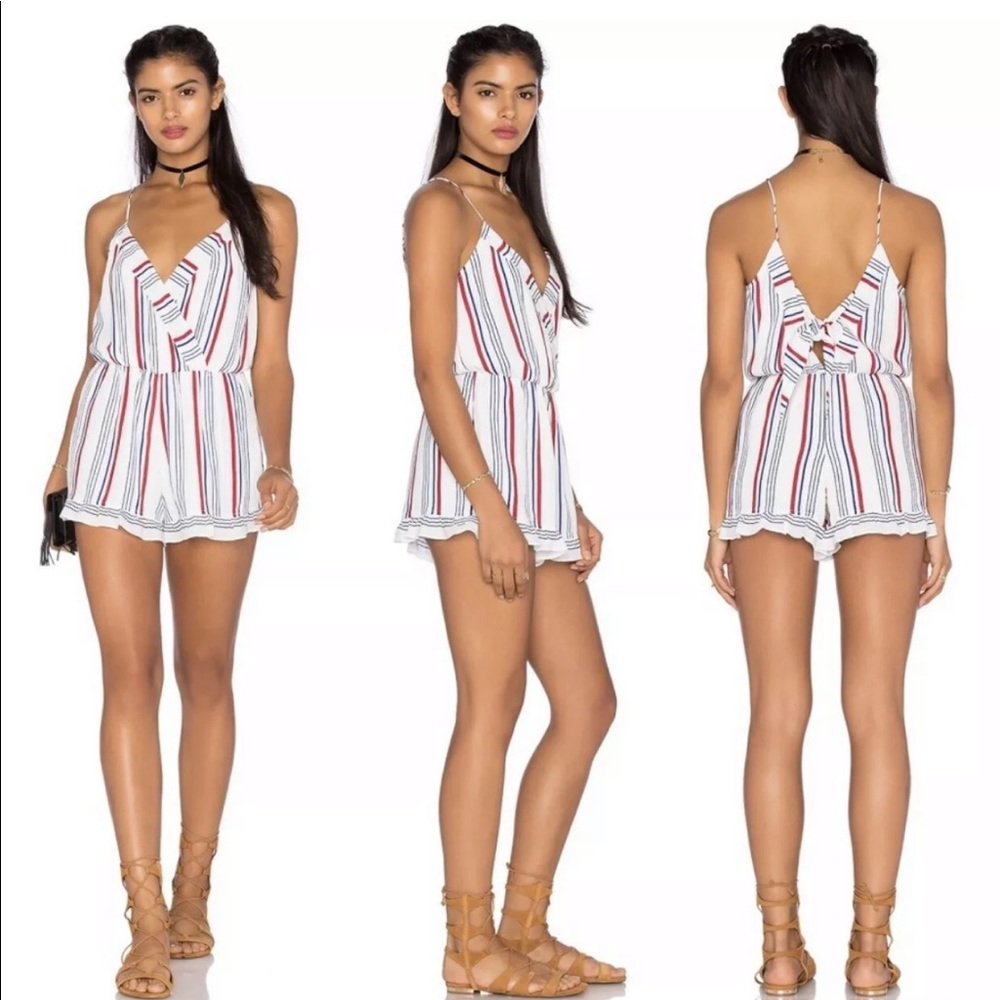 EUC Tularosa Amelia Romper Small S Red White Blue